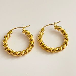 18k gold stainless steel croissant women earring